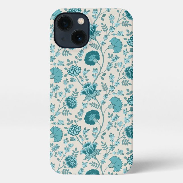 Funda Para iPhone Patrón de flores jacobeas en crema (Reverso )