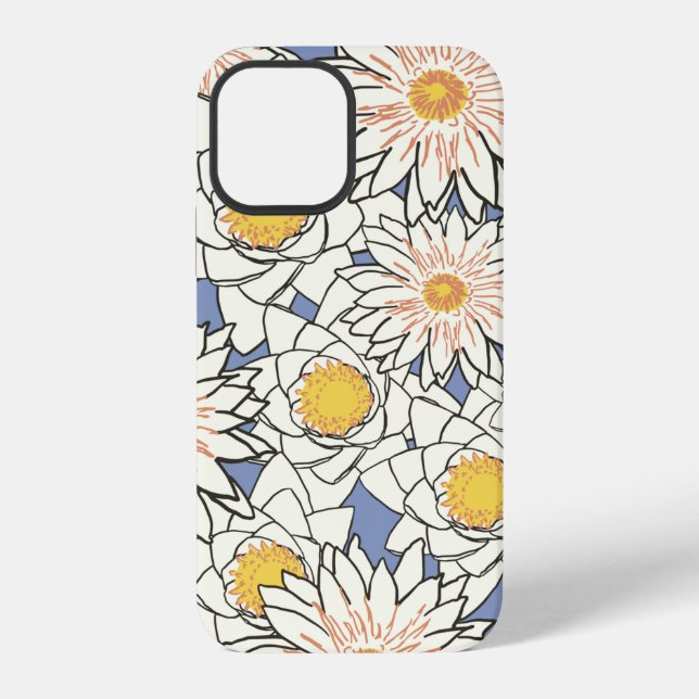 Funda Para iPhone patrón de flores loto lirio (Reverso )