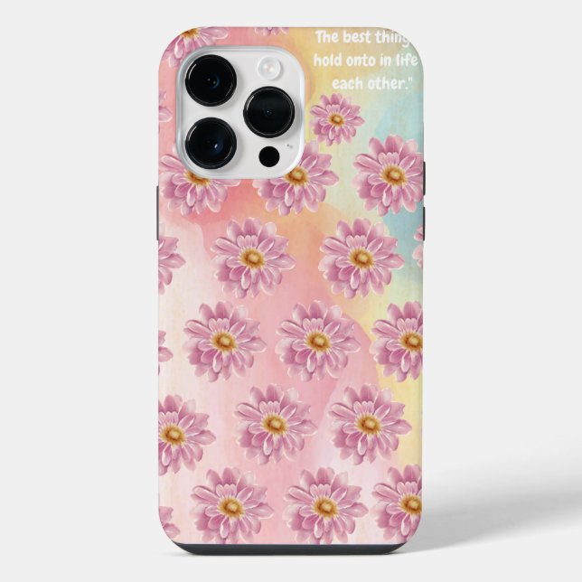 Funda Para iPhone Patrón de flores más rosadas  (Reverso )