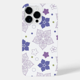 Funda Para iPhone 14 Pro Max Patrón de flores moradas y verdes