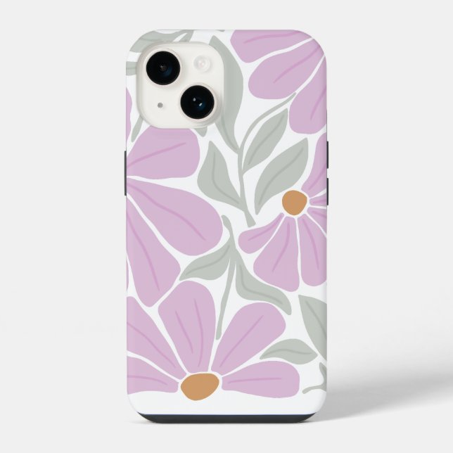 Funda Para iPhone Patrón de flores retro  (Reverso )