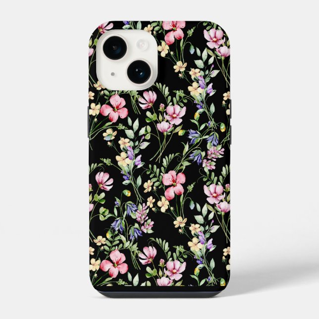 Funda Para iPhone Patrón de flores silvestres (Reverso )