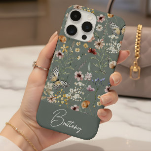 Patrón de flores silvestres de acuarela boho