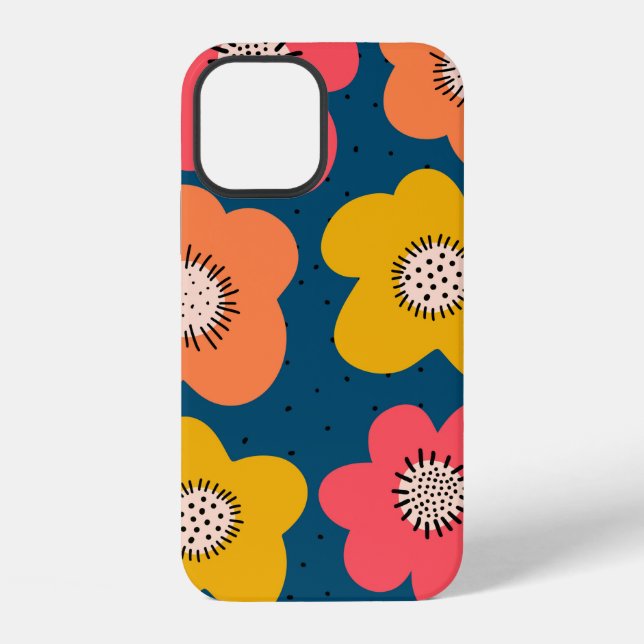 Funda Para iPhone Patrón de flores sin foco. Flores audaces Escandin (Reverso )