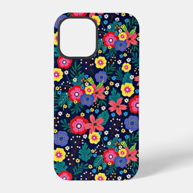 Funda Para iPhone Patrón De Flores Y Hojas Decorativas-48675 (Reverso )