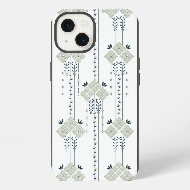 Funda Para iPhone patrón de flores y rizos de Karo (Reverso )