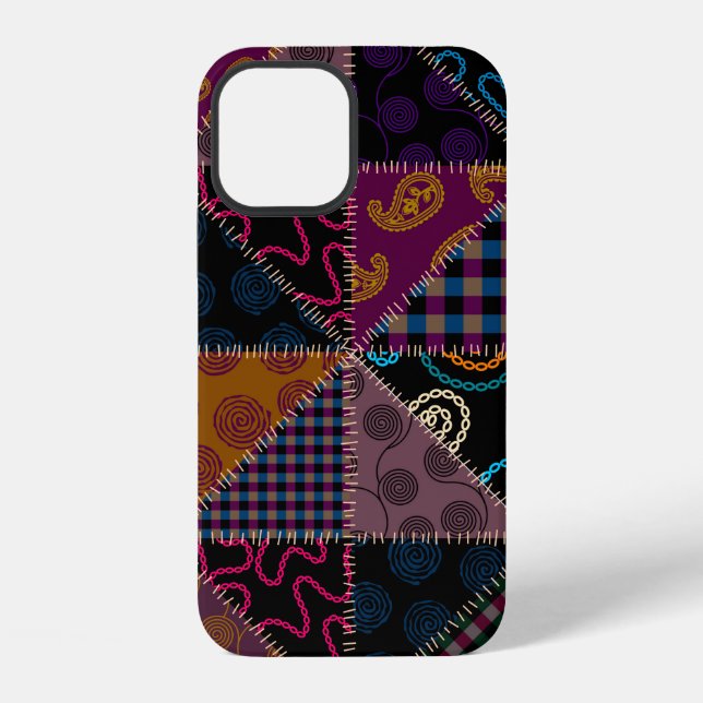 Funda Para iPhone Patrón de fondo continuo. Patrón de patchwork. Vi (Reverso )