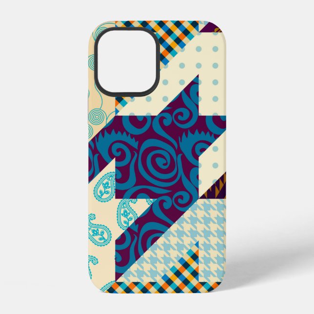 Funda Para iPhone Patrón de fondo continuo. Patrón de patchwork. Vi (Reverso )