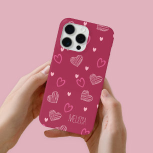 Patrón de forma de corazón romántico moderno minim