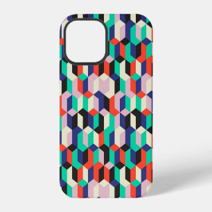 Funda Para iPhone 12 Patrón de forma de rombo geométrico vintage.