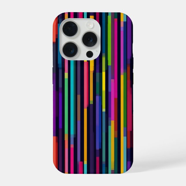 Funda Para iPhone Patrón de franja vertical de neón (Reverso )