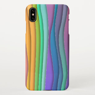 Funda Para iPhone XS Max Patrón de franjas arcoiris brillantes