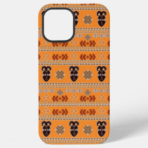 Funda Para iPhone 12 Pro Max Patrón de franjas tribales de África étnica.