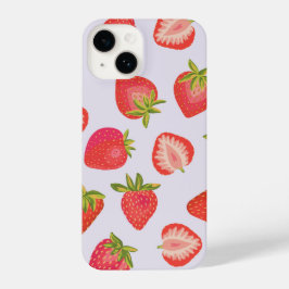 Funda Para iPhone 14 Patrón de fresa de verano