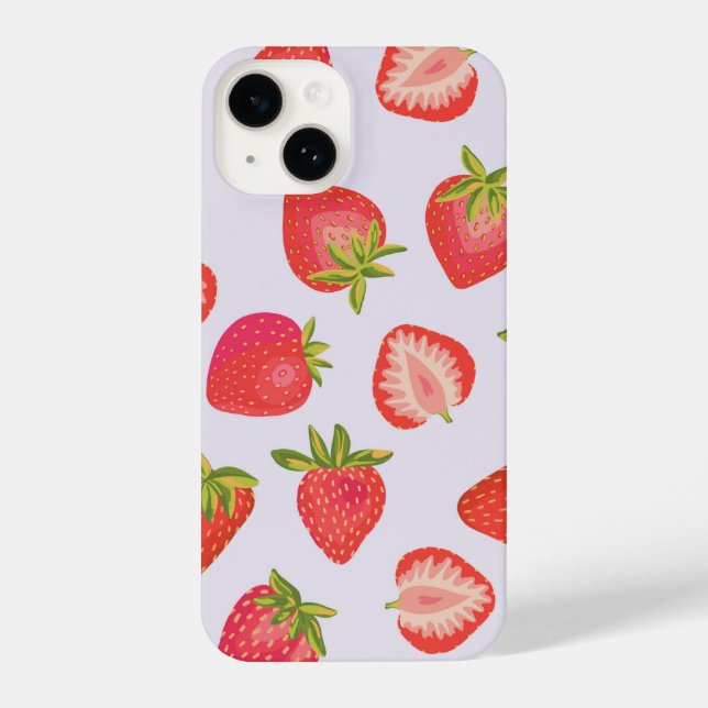 Funda Para iPhone Patrón de fresa de verano (Reverso )