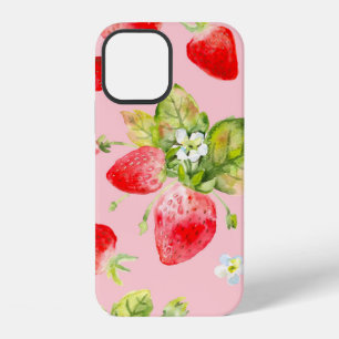 Funda Para iPhone 12 patrón de fresa sin costuras de acuarela