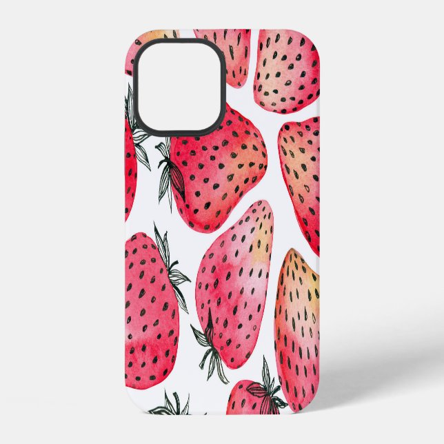 Funda Para iPhone Patrón de fresas acuáticas. (Reverso )