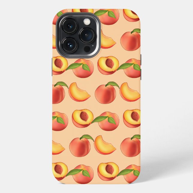 Funda Para iPhone Patrón de Fruta de Melocotón (Reverso )