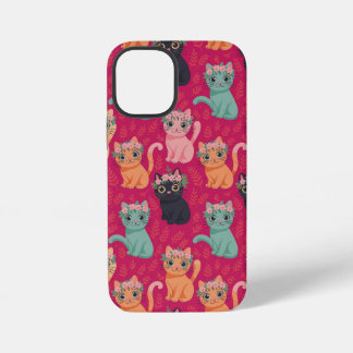 Funda Para iPhone 12 Mini Patrón de gatitos pastel adorables