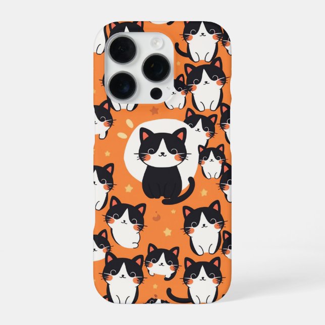 Funda Para iPhone Patrón de gato adorable (Reverso)