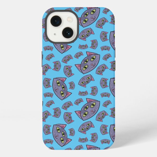 Funda Para iPhone Patrón de gato alienígena (Reverso )