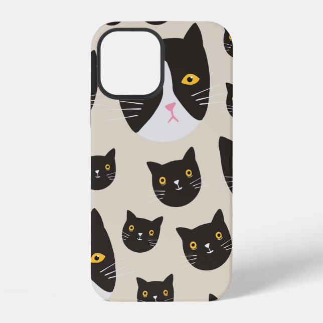 Funda Para iPhone Patrón de gato continuo/ (Reverso )