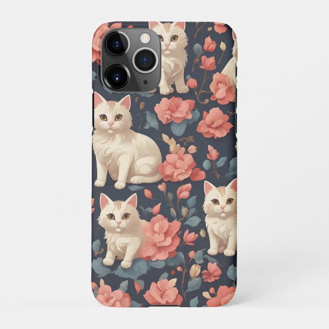 Funda Para iPhone Patrón de gato lindo (Reverso)