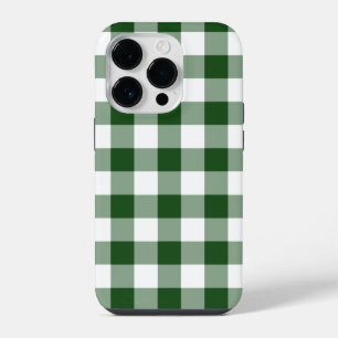 Funda Para iPhone 14 Pro Patrón de Gingham verde y blanco atractivo