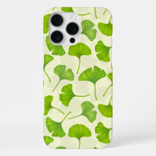 Funda Para iPhone 16 Pro Max Patrón de ginkgo sobre blanco apagado
