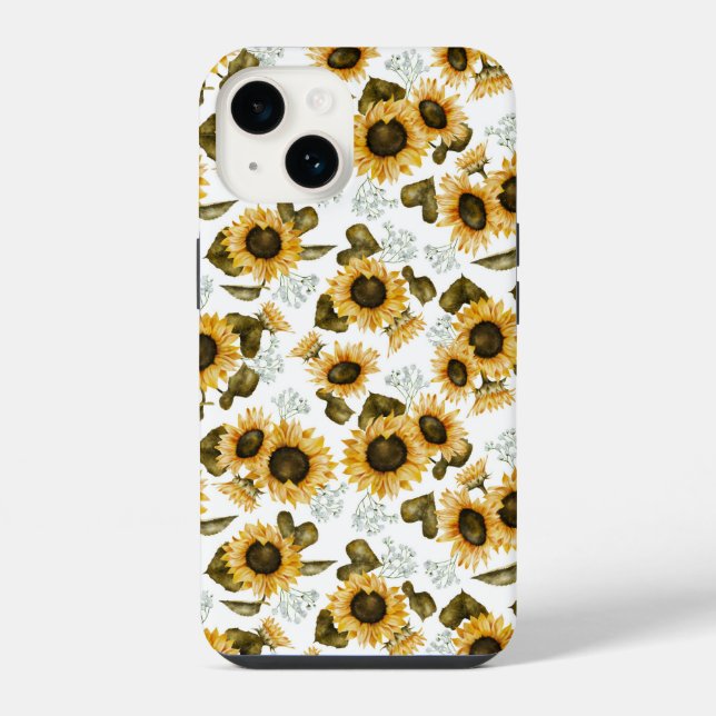 Funda Para iPhone Patrón de girasol (Reverso )
