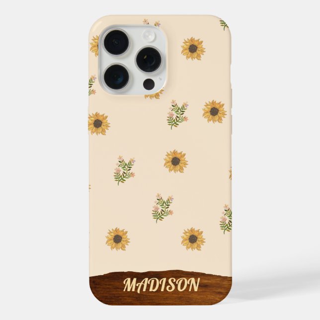 Funda Para iPhone Patrón de girasol (Reverso )