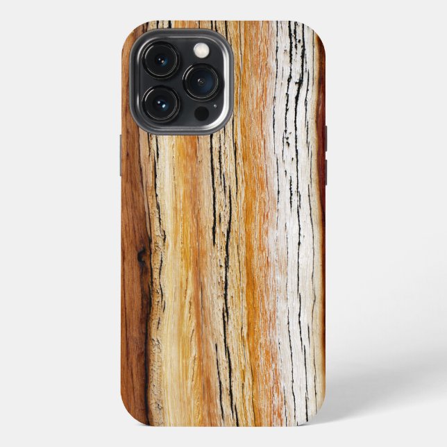 Funda Para iPhone Patrón de grano de madera (Reverso )