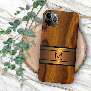 Funda Para iPhone 16 Pro Max Patrón de grano de madera clásico personalizado y