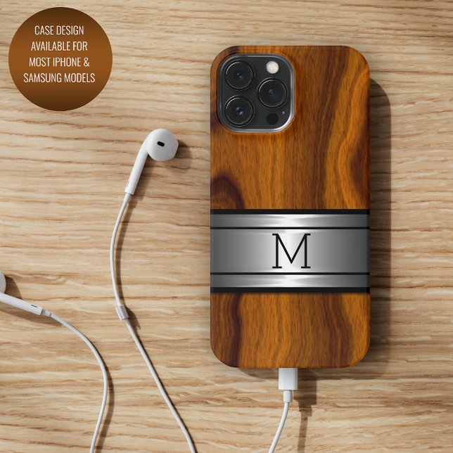 Funda Para iPhone Patrón de grano de madera moderno y elegante de me (Subido por el creador)