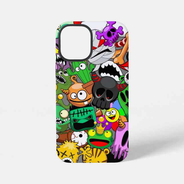 Funda Para iPhone Patrón de Halloween de personajes adorables (Reverso )