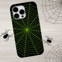 Patrón de Halloween en la telaraña verde neonesa n