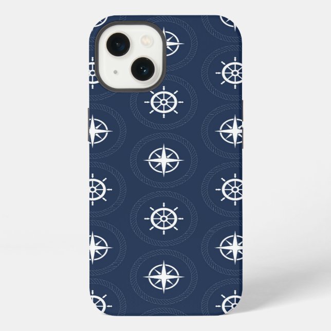 Funda Para iPhone Patrón de herramientas marítimas (Reverso )