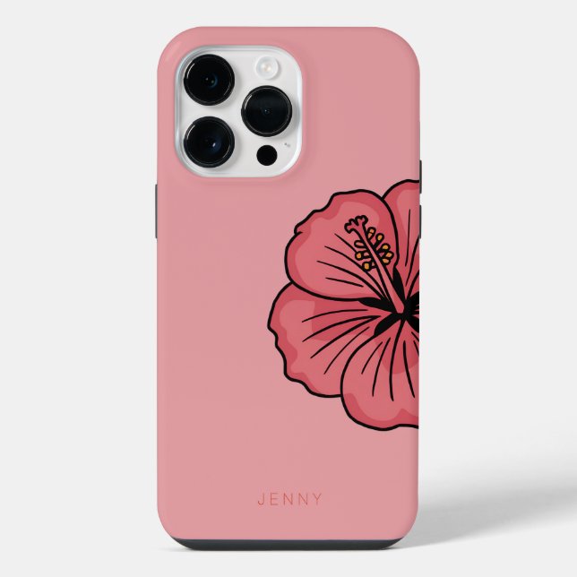 Funda Para iPhone Patrón de hibiscus cutáneo (Reverso )