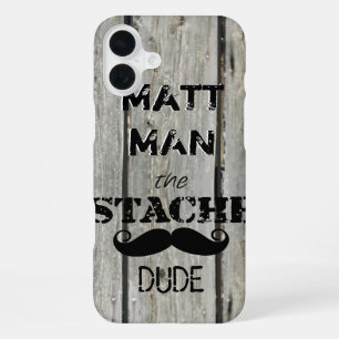 Funda Para iPhone 16 Plus Patrón de hipster con bigote Sr.