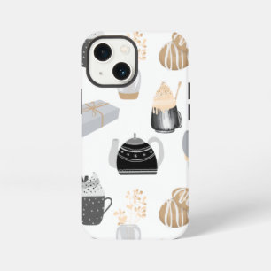 Funda Para iPhone 13 Mini Patrón de Hogar Acogedor de Invierno