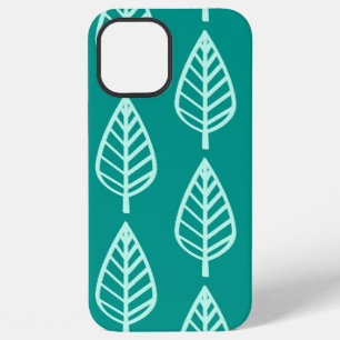 Funda Para iPhone 12 Pro Max Patrón de hoja de haya - Pavo real y aqua