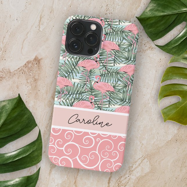 Funda Para iPhone Patrón de hojas de palmera rosadas Rubor Peach (Subido por el creador)