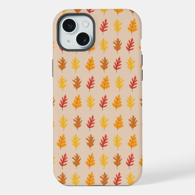 Funda Para iPhone Patrón de hojas de roble (Reverso )