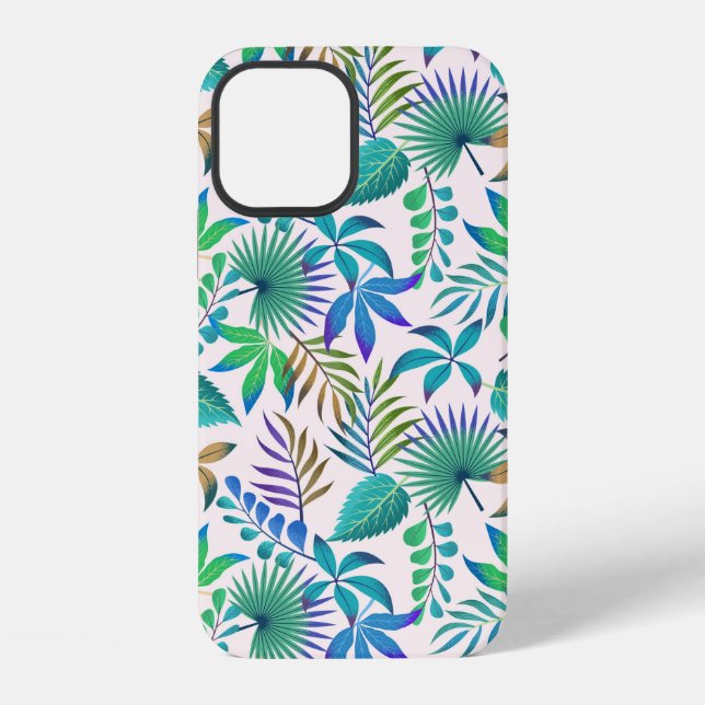 Funda Para iPhone Patrón de hojas tropicales (Reverso )