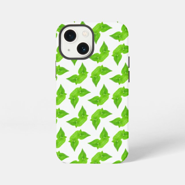 Funda Para iPhone Patrón de hojas verdes (Reverso )