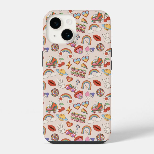 Funda Para iPhone Patrón de Iconos Hippie (Reverso )