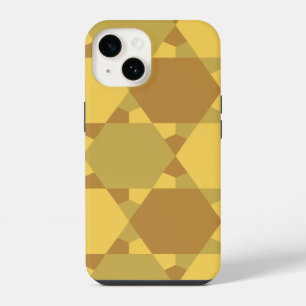 Funda Para iPhone 14 Patrón de ilusión óptica de estrella marrón arena