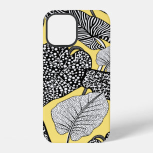 Funda Para iPhone 12 patrón de ilustración de hoja tropical y piel de a