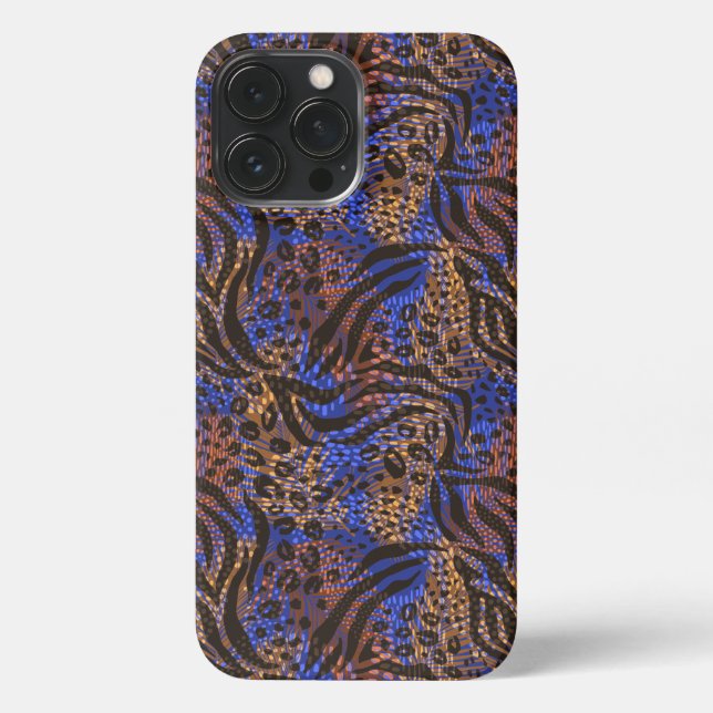 Funda Para iPhone Patrón de impresión lujoso Leopard y Zebra (Reverso )