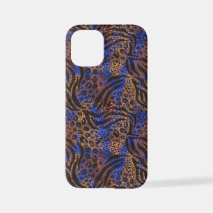 Funda Para iPhone 12 Mini Patrón de impresión lujoso Leopard y Zebra